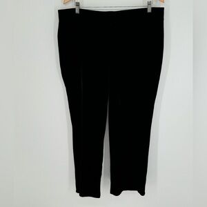 Charter Club Classic Fit Black Velvet Stretch Cotton Blend Long Pants Lg Petite